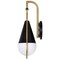 Nuvo Admiral 1-Light Wall Sconce Matte Black and Natural Brass White Opal Glass 60/7901 - alternate 6